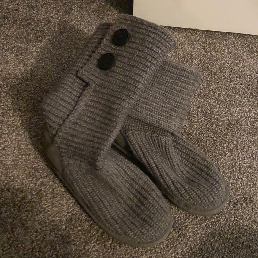 Gray sweater boots